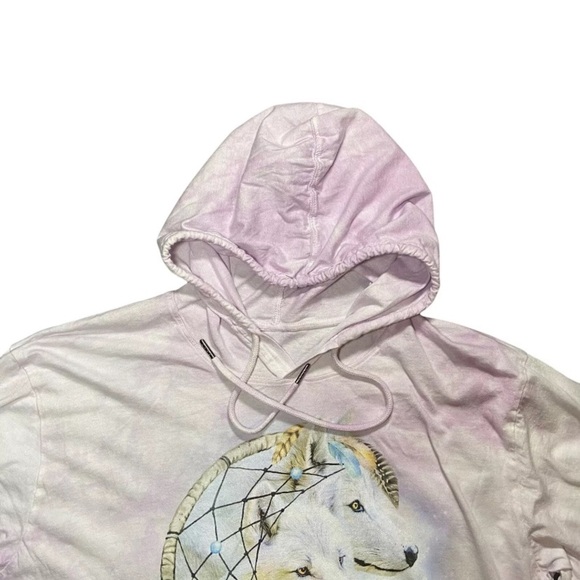 5/$25 The Mountain Wolf Dreams Long‎ Sleeve Hooded Shirt Dreamcatcher TieDye - Picture 6 of 6